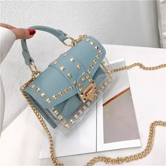 Handbags - Blue studded Cross body